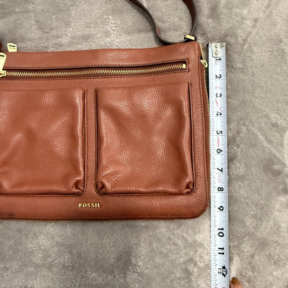 Fossil Brown Leather Crossbody Bag Purse adjustable straps - Picture 9 of 10